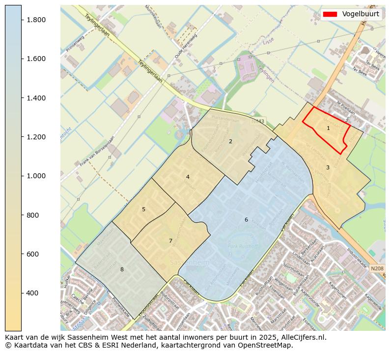 Afbeelding van de Vogelbuurt op de kaart.