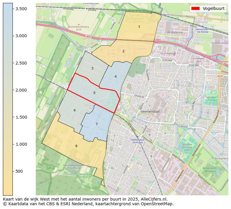 Afbeelding van de Vogelbuurt op de kaart.