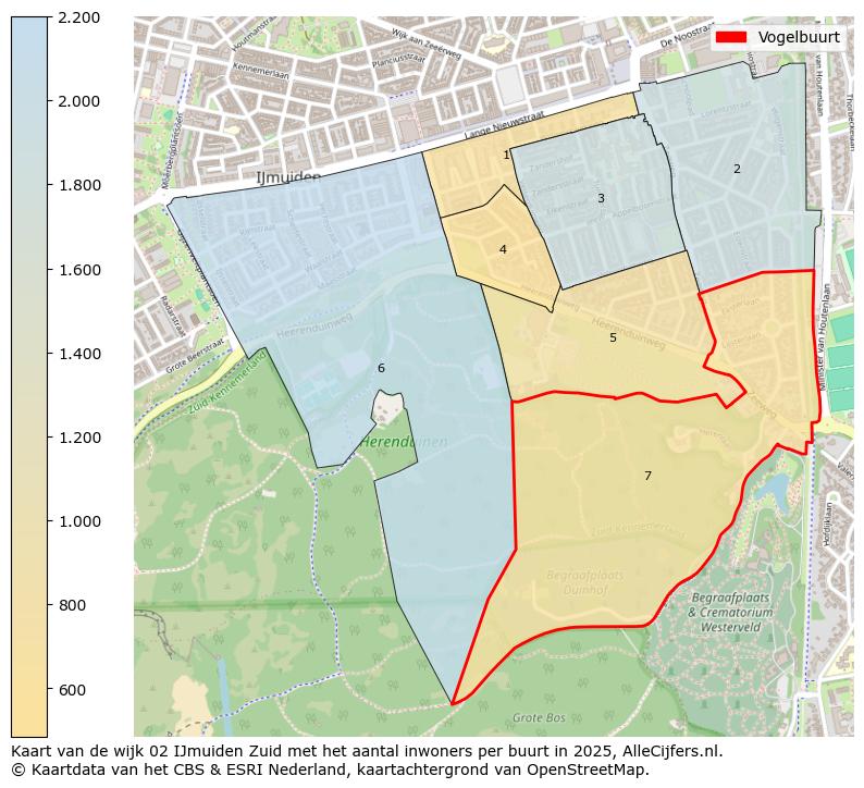 Afbeelding van de Vogelbuurt op de kaart.