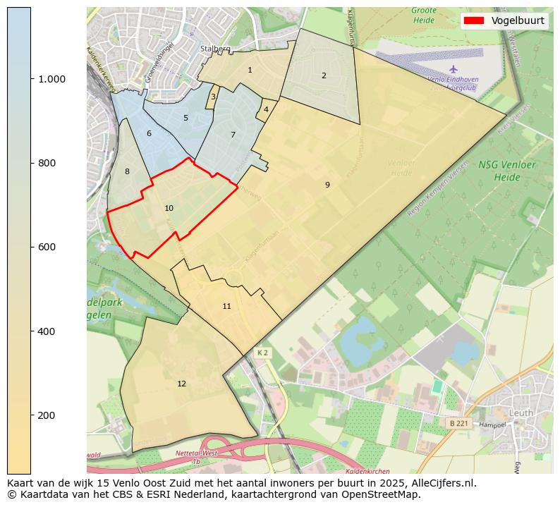 Afbeelding van de Vogelbuurt op de kaart.