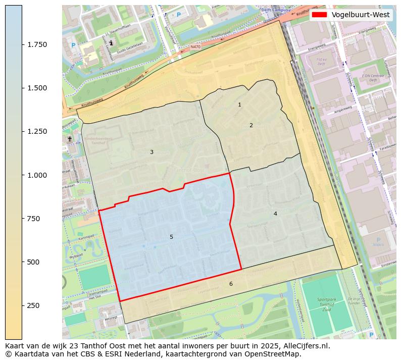 Afbeelding van de Vogelbuurt-West op de kaart.