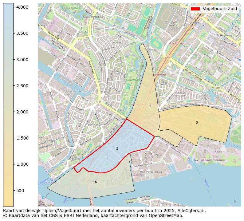 Afbeelding van de Vogelbuurt-Zuid op de kaart.