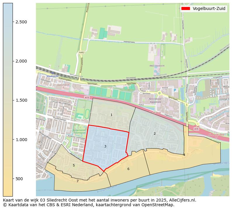 Afbeelding van de Vogelbuurt-Zuid op de kaart.