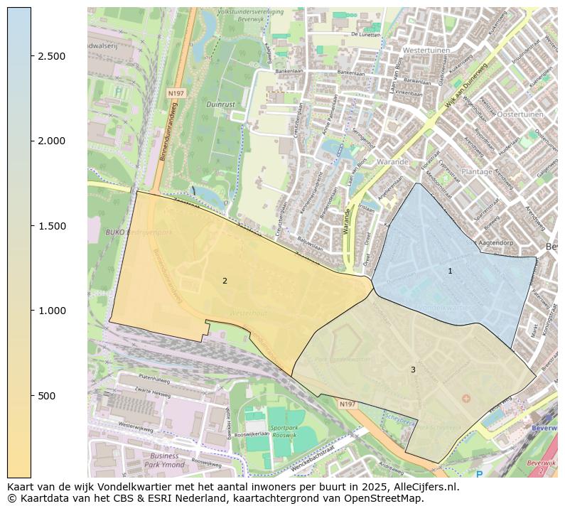 Afbeelding van de wijk Vondelkwartier op de kaart.