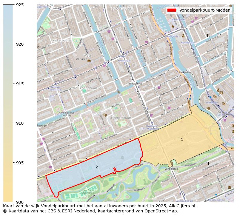 Afbeelding van de Vondelparkbuurt-Midden op de kaart.