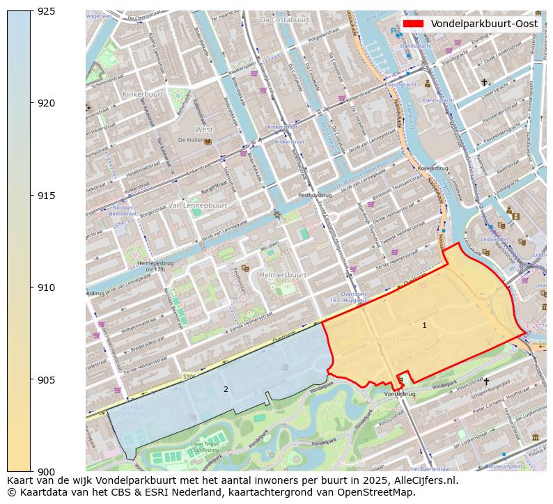 Afbeelding van de Vondelparkbuurt-Oost op de kaart.
