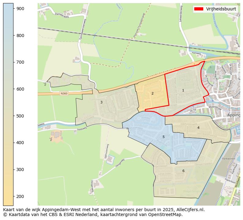 Afbeelding van de Vrijheidsbuurt op de kaart.