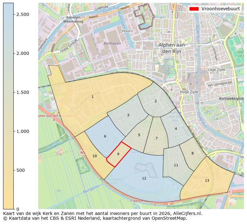Afbeelding van de Vroonhoevebuurt op de kaart.