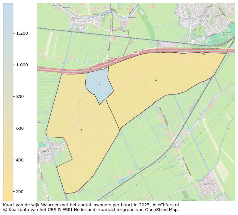 Afbeelding van de wijk Waarder op de kaart.