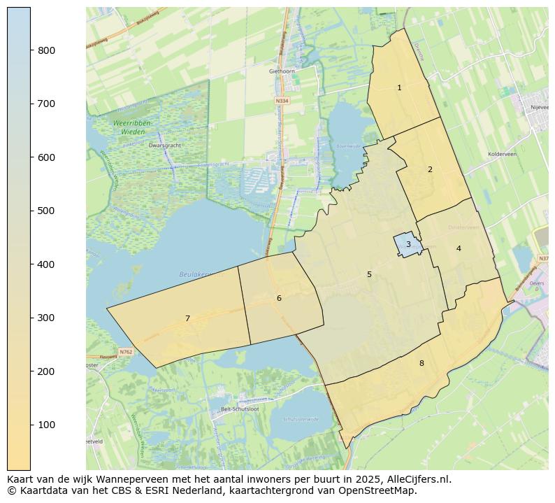 Afbeelding van de wijk Wanneperveen op de kaart.