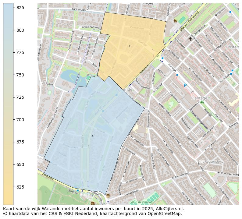 Afbeelding van de wijk Warande op de kaart.