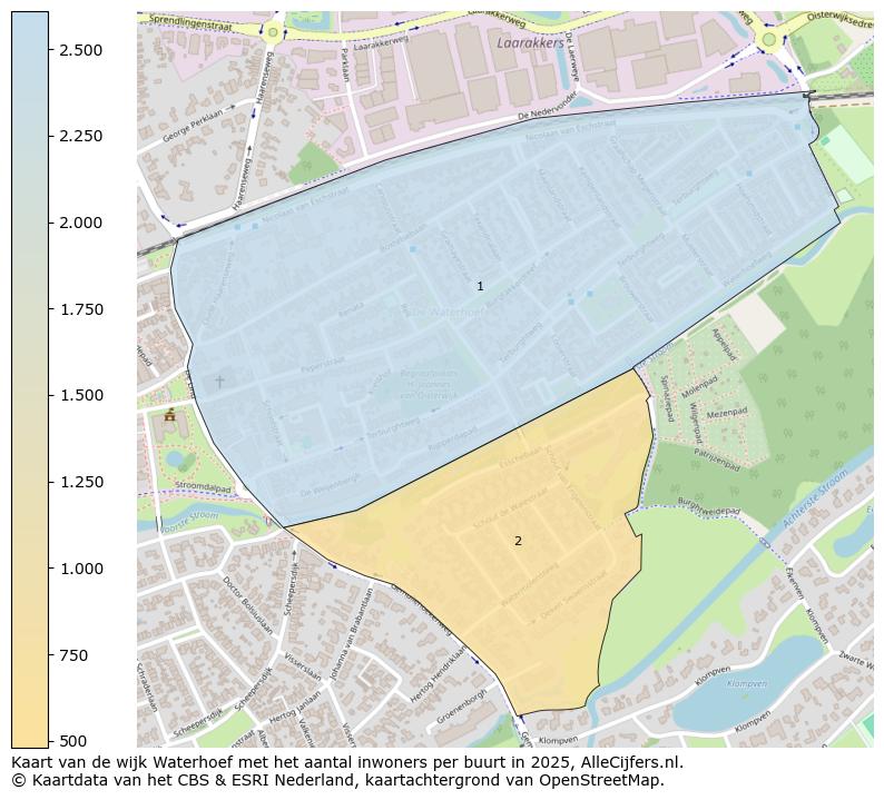 Afbeelding van de wijk Waterhoef op de kaart.