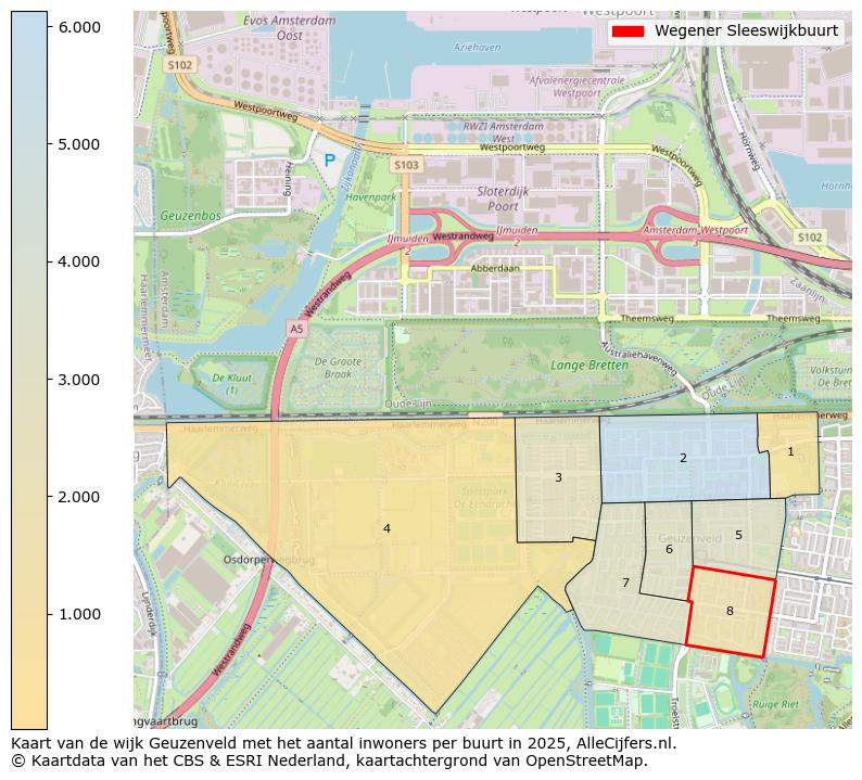 Afbeelding van de Wegener Sleeswijkbuurt op de kaart.