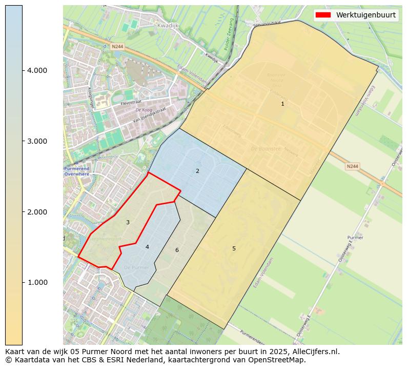 Afbeelding van de Werktuigenbuurt op de kaart.