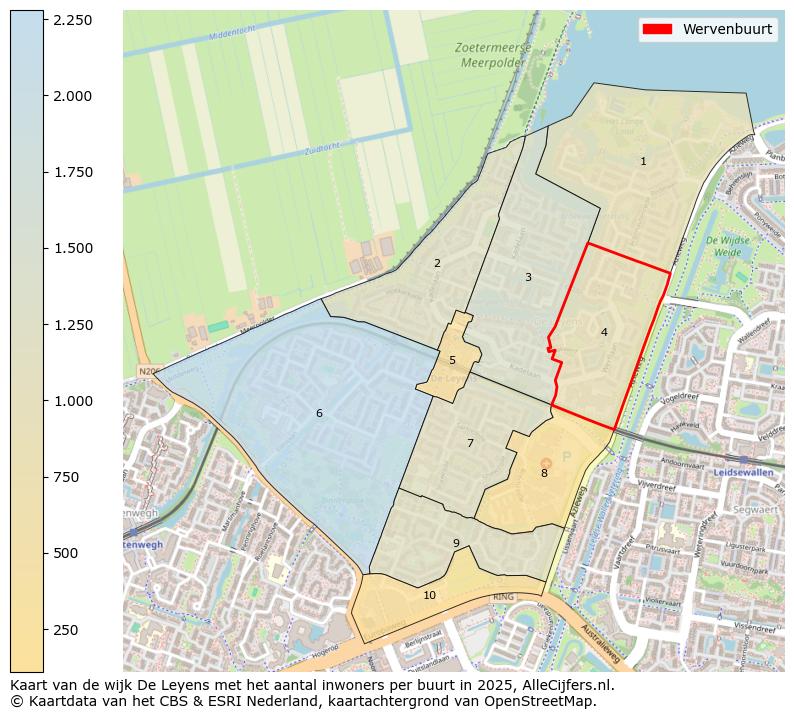 Afbeelding van de Wervenbuurt op de kaart.