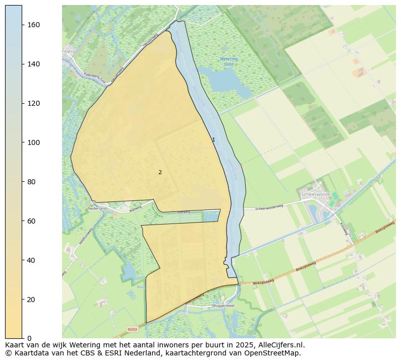 Afbeelding van de wijk Wetering op de kaart.