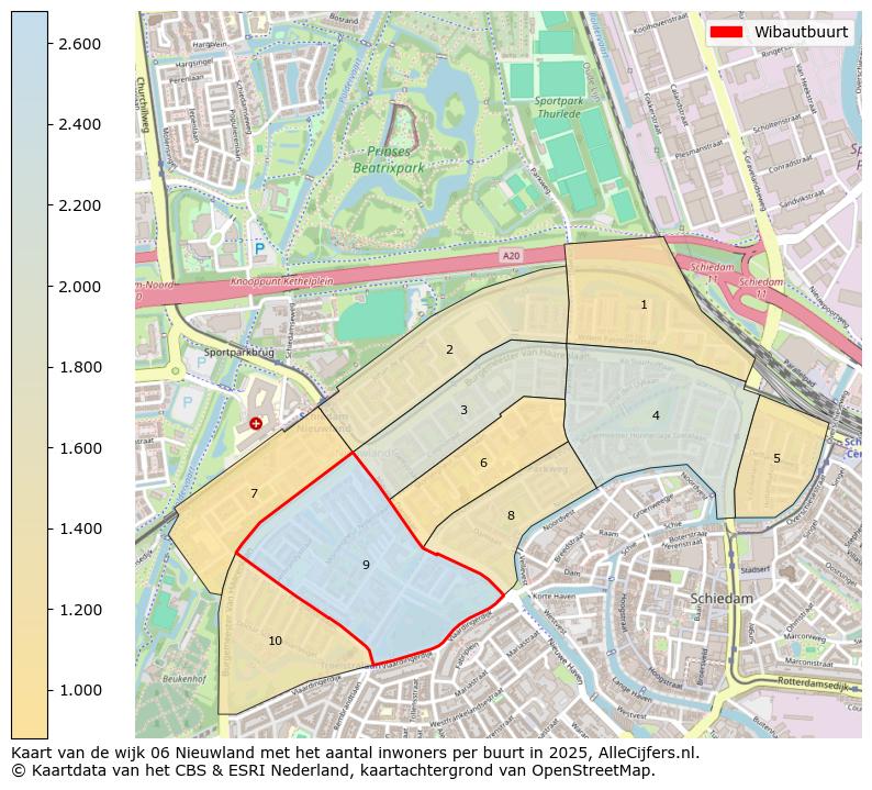 Afbeelding van de Wibautbuurt op de kaart.