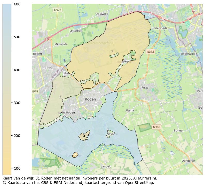 Afbeelding van de wijk Roden op de kaart.