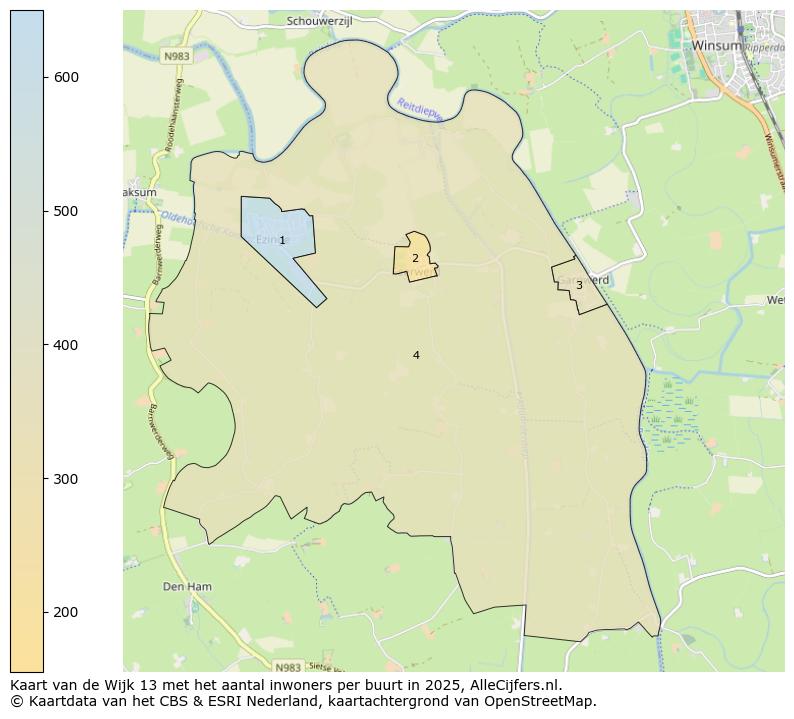 Afbeelding van de Wijk 13 op de kaart.