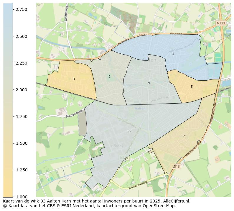 Afbeelding van de wijk Aalten Kern op de kaart.