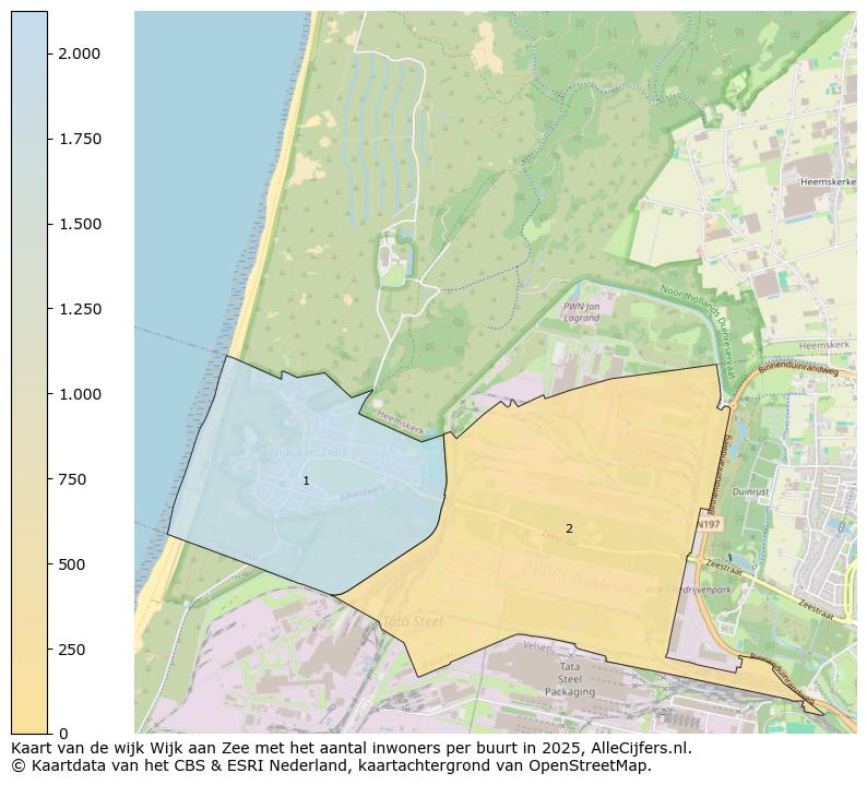 Afbeelding van de wijk Wijk aan Zee op de kaart.