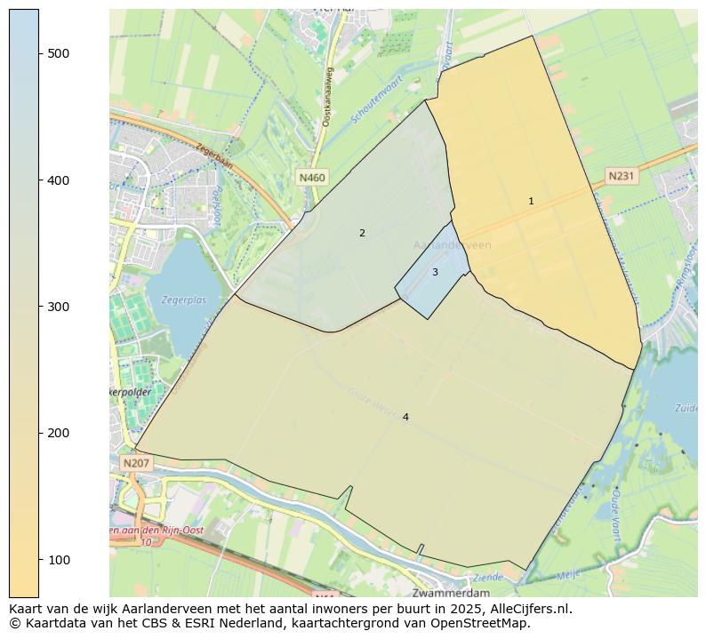 Afbeelding van de wijk Aarlanderveen op de kaart.