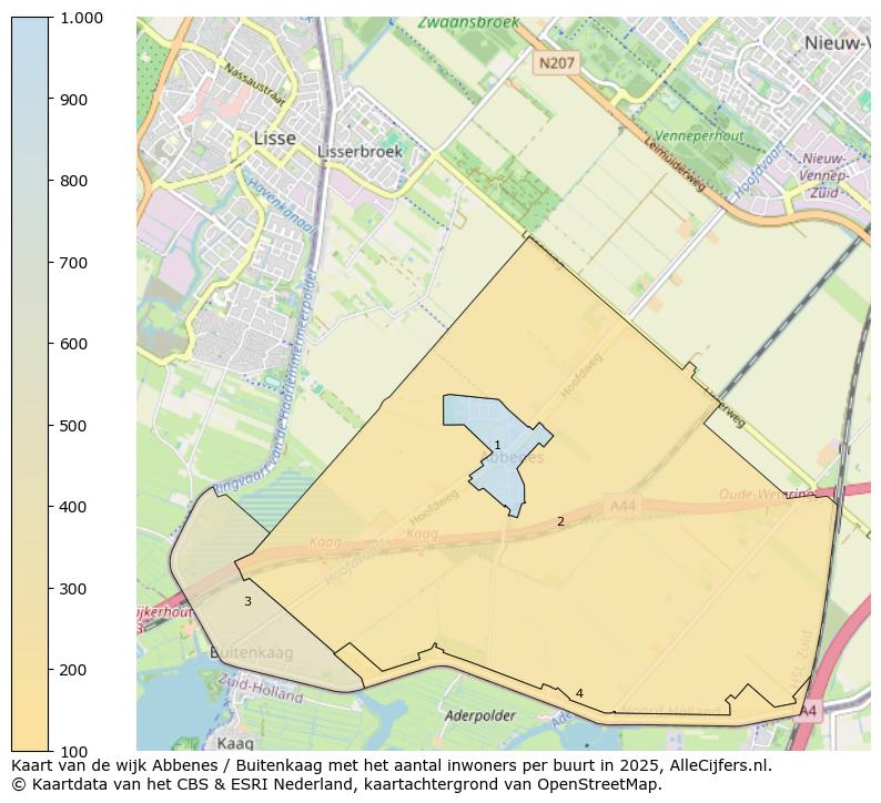 Afbeelding van de wijk Abbenes / Buitenkaag op de kaart.