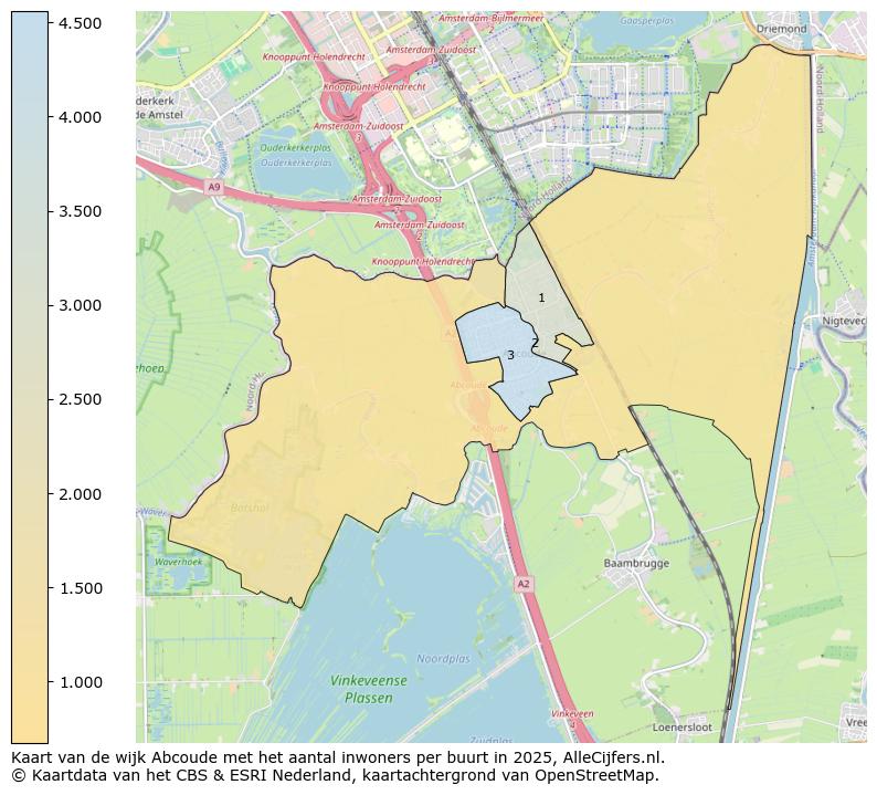 Afbeelding van de wijk Abcoude op de kaart.