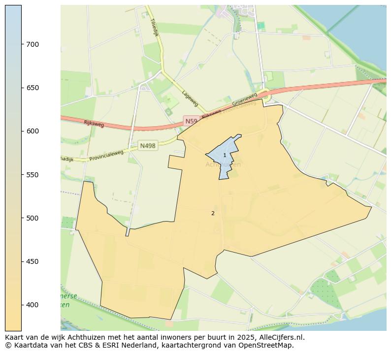 Afbeelding van de wijk Achthuizen op de kaart.