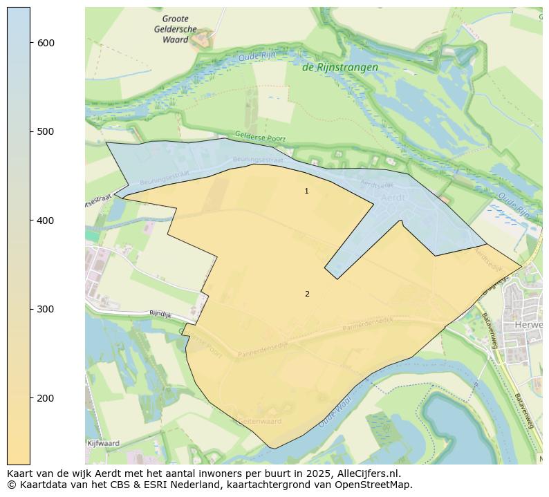 Afbeelding van de wijk Aerdt op de kaart.