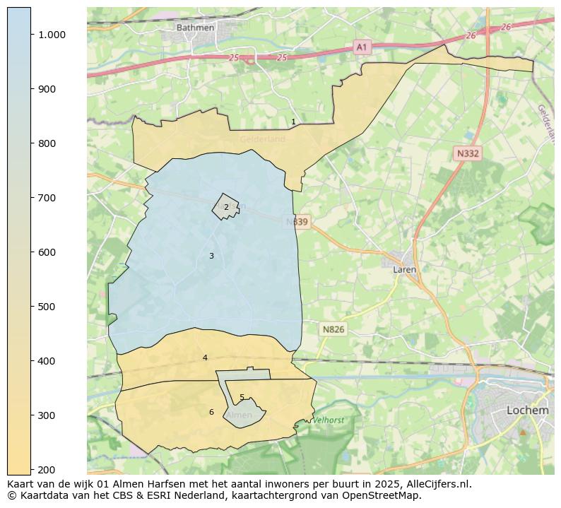 Afbeelding van de wijk Almen-Harfsen op de kaart.