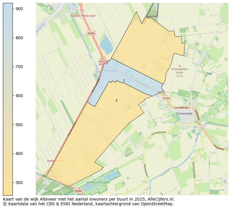 Afbeelding van de wijk Alteveer op de kaart.