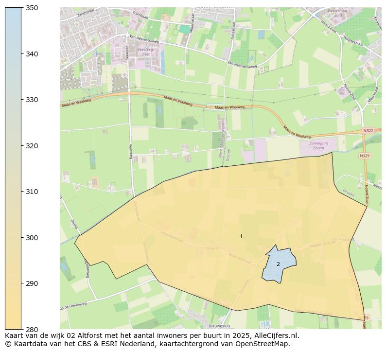 Afbeelding van de wijk Altforst op de kaart.