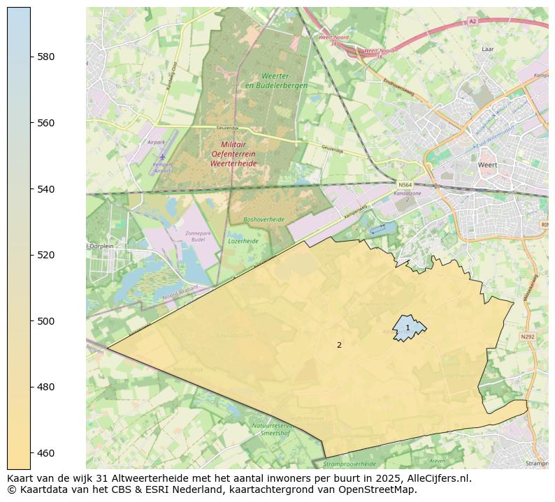 Afbeelding van de wijk Altweerterheide op de kaart.