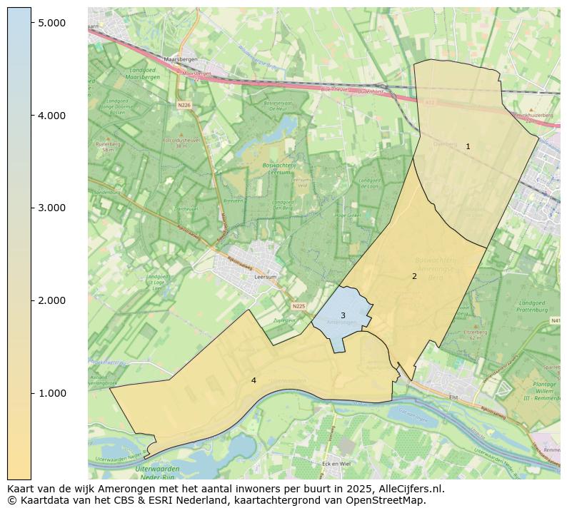 Afbeelding van de wijk Amerongen op de kaart.
