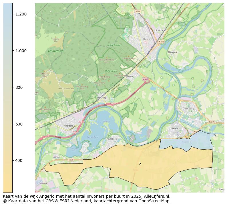 Afbeelding van de wijk Angerlo op de kaart.