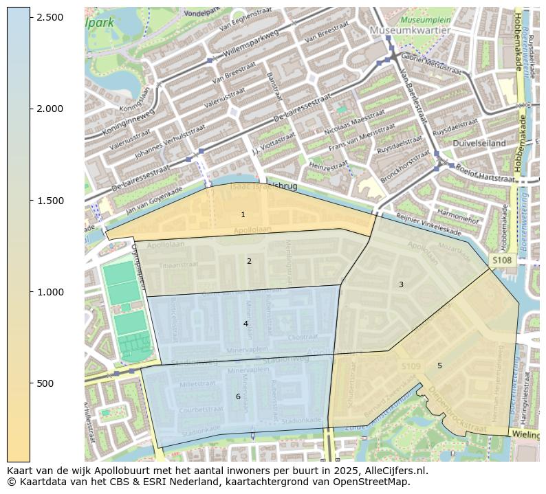 Afbeelding van de wijk Apollobuurt op de kaart.