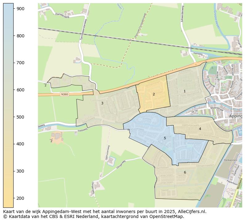 Afbeelding van de wijk Appingedam-West op de kaart.