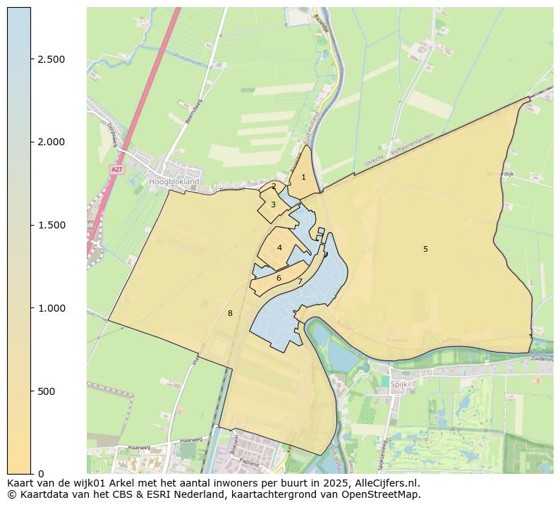 Afbeelding van de wijk Arkel op de kaart.