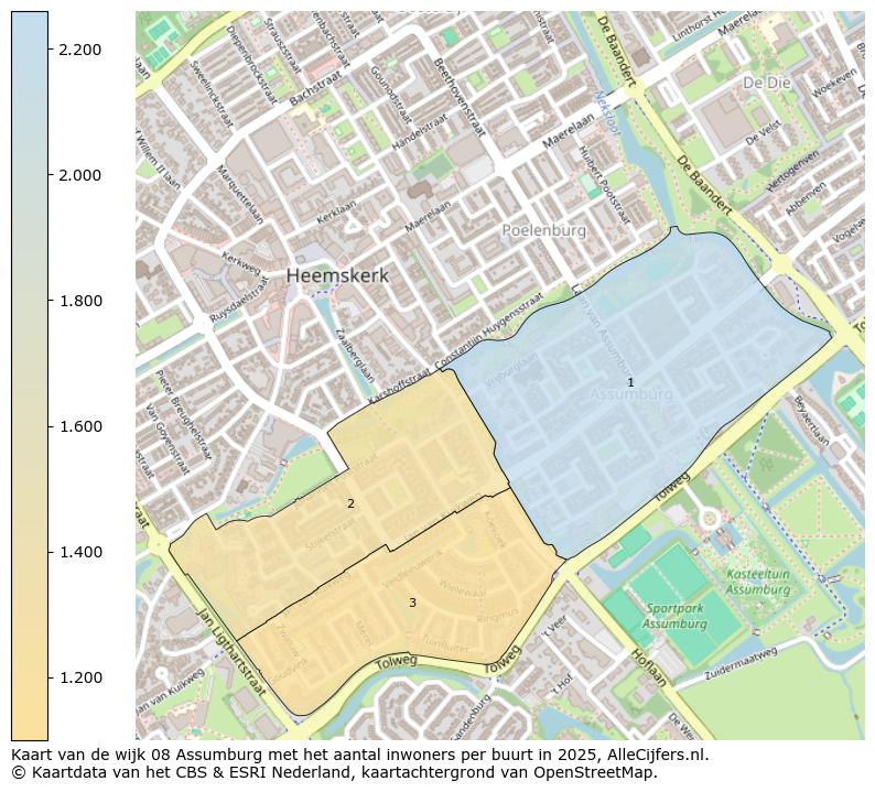 Afbeelding van de wijk Assumburg op de kaart.