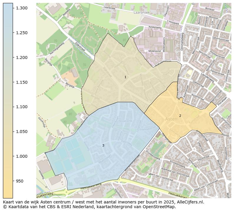 Afbeelding van de wijk Asten centrum / west op de kaart.