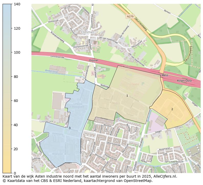 Afbeelding van de wijk Asten industrie noord op de kaart.
