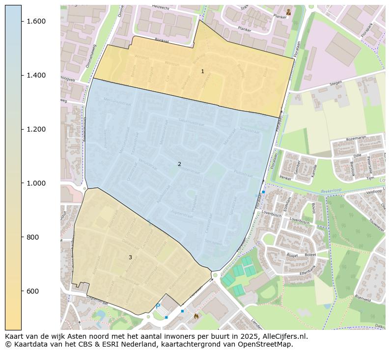 Afbeelding van de wijk Asten noord op de kaart.
