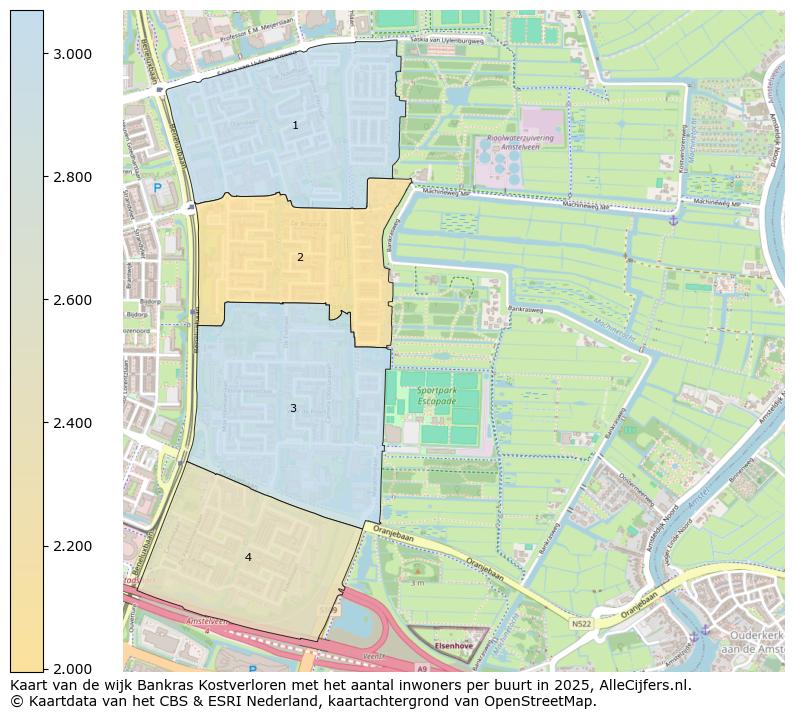 Afbeelding van de wijk Bankras Kostverloren op de kaart.