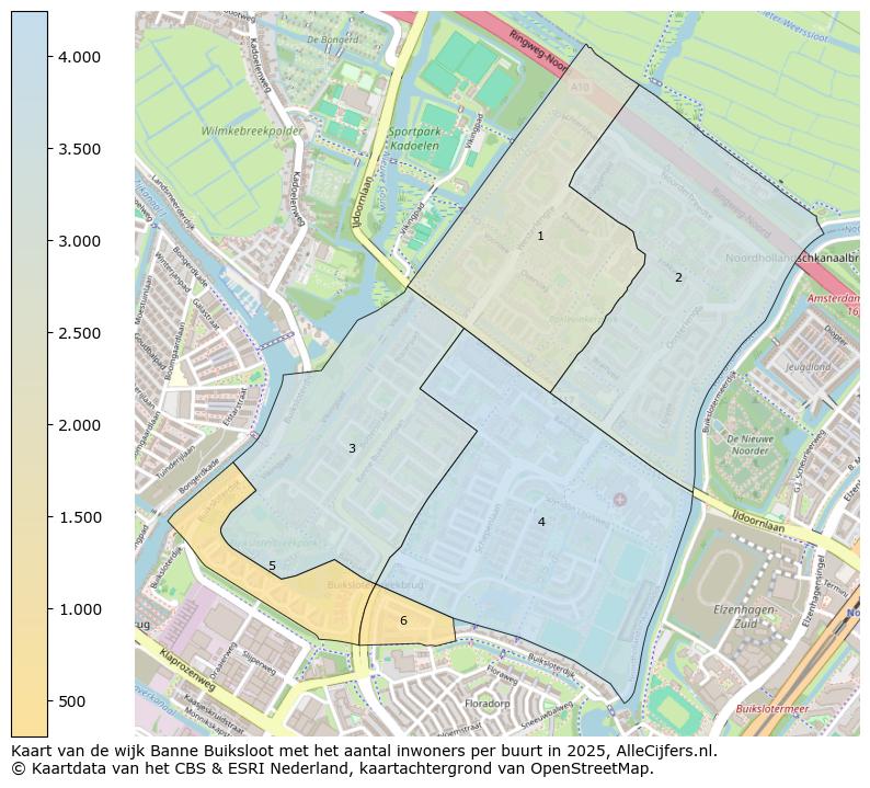 Afbeelding van de wijk Banne Buiksloot op de kaart.
