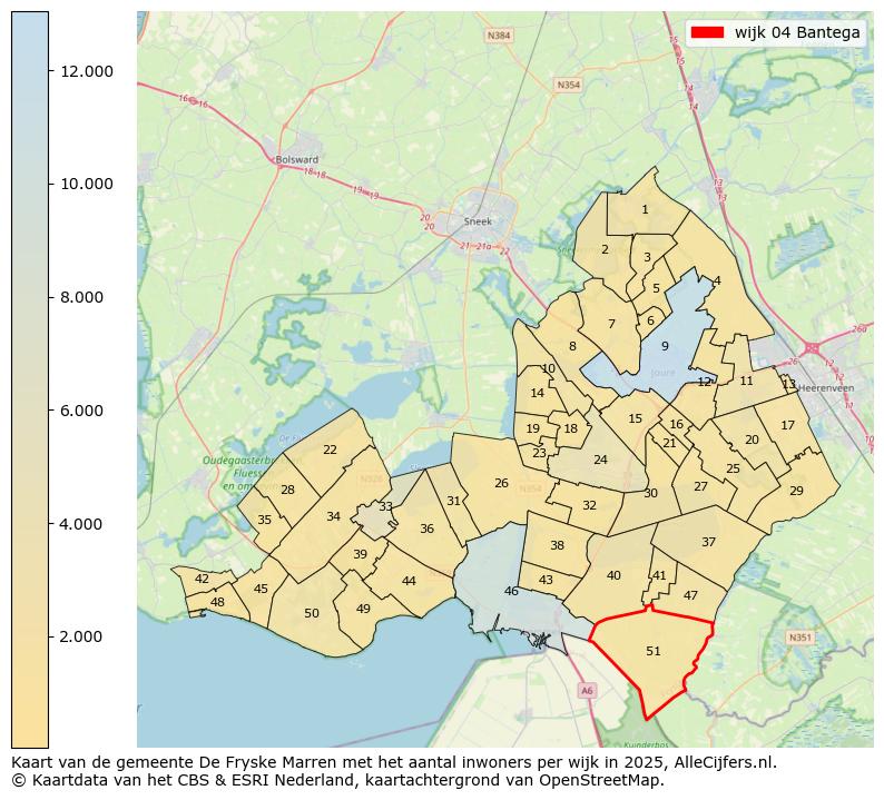Afbeelding van de wijk Bantega op de kaart.