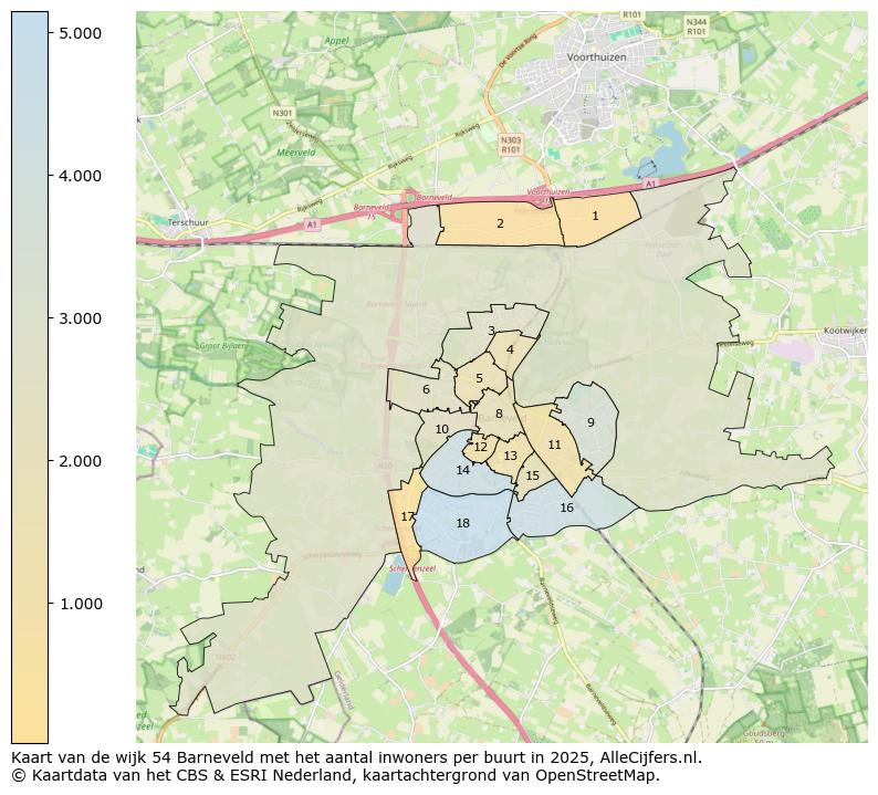 Afbeelding van de wijk Barneveld op de kaart.