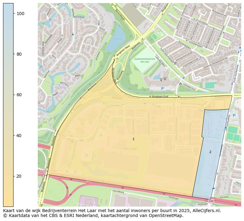 Afbeelding van de wijk Bedrijventerrein Het Laar op de kaart.