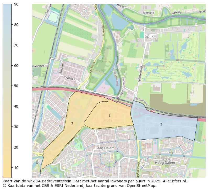 Afbeelding van de wijk Bedrijventerrein Oost op de kaart.