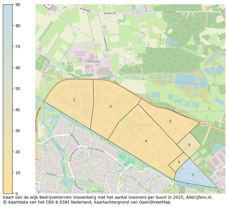 Afbeelding van de wijk Bedrijventerrein Vossenberg op de kaart.
